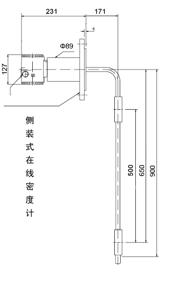 智能在線密度計外形尺寸圖