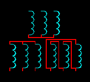星形-星形-三角形連接三相變壓器電氣符號(hào)