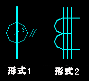 具有三條穿線(xiàn)一次導(dǎo)體的脈沖變壓器或電流互感器電氣符號(hào)