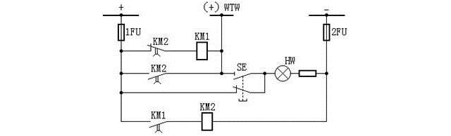 由兩個(gè)中間繼電器構(gòu)成的閃光裝置接線圖