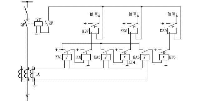 三段式零序電流保護(hù)原理接線圖