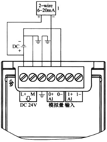 S7-1200 PLC連接3線制傳感器示意圖