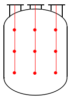 反應(yīng)器床層溫度測(cè)量帶套管多點(diǎn)熱電偶軸向安裝