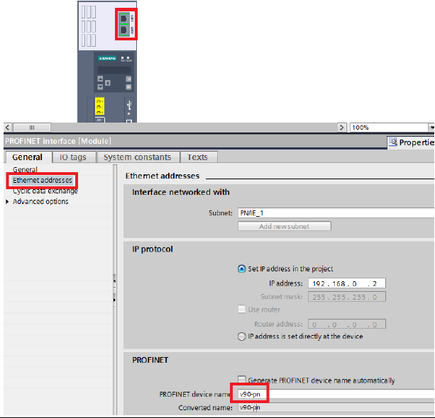 V90 PN的IP地址和Profinet Device Name的設置