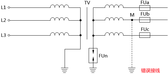 10kV電壓互感器的錯誤接線