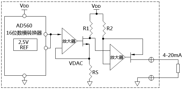 增加一級(jí)電流轉(zhuǎn)換電路，將電流源輸出改為低端輸出