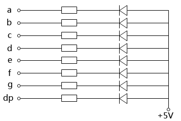 共陽數碼管電路