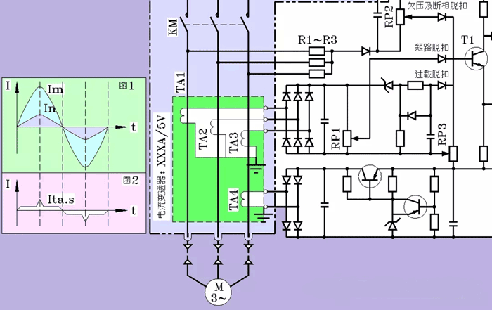 CAD繪制的電動機保護裝置電路圖
