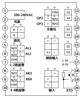 昌暉YR-RJD通用溫控器接線圖