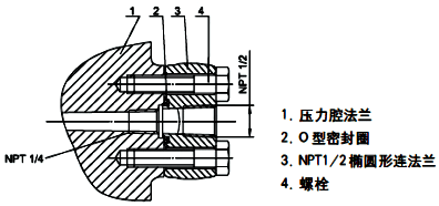 單晶硅變送器過程連接-1/2NPT不銹鋼橢圓形法蘭(代碼1)