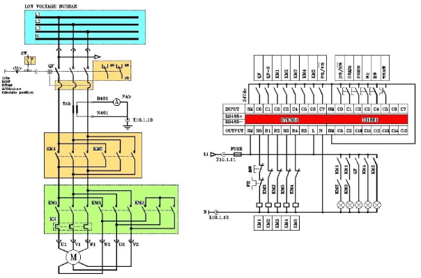 PLC構(gòu)建的電動(dòng)機(jī)星三角起動(dòng)控制電路