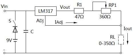 LM317穩流源電路原理圖