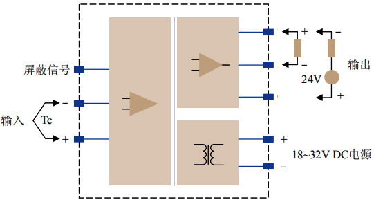 連續熱電偶高阻抗溫度變送器電氣原理與接線
