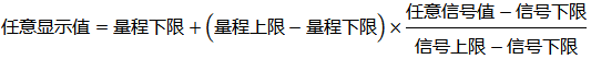 計算某輸入信號對應的顯示值的換算公式