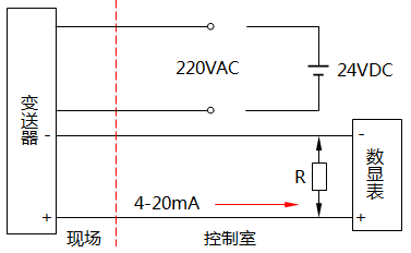 四線制變送器接線示意圖