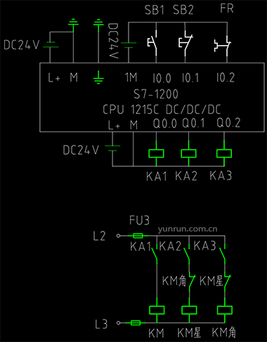 PLC的外部接線圖和繼電器轉(zhuǎn)換電路