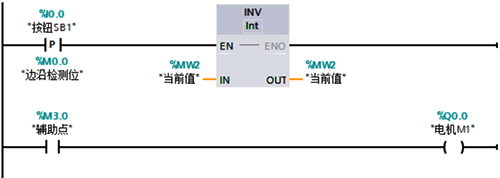 使用求反碼指令INV實現一鍵啟停