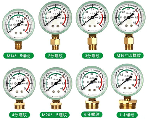 壓力表常用螺紋